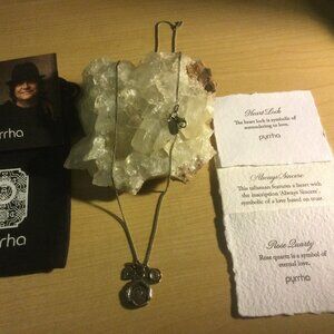 Pyrrah | Heart | Rose Quartz | 20 Inch Chain | Silver